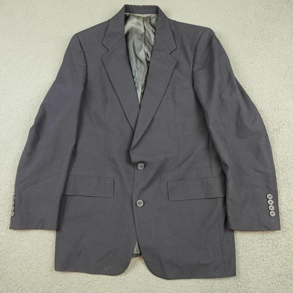 Vintage Christian Dior Monsieur Blazer Mens 39R Navy Wool Sport Coat Jacket
